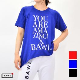 アシンメトリー ロゴプリント Tシャツ【BAWL】