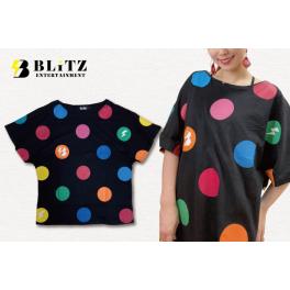 ドット柄ワイドTシャツ【BLiTZ】ブリッツ